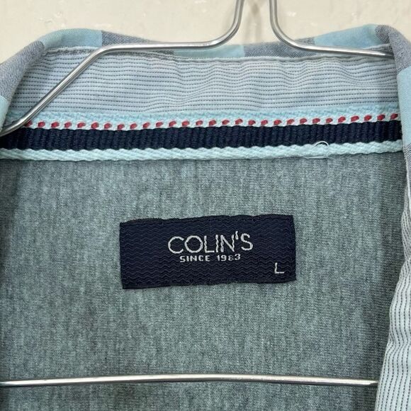 Colin’s Mens Sleeveless Button Down Blue Checkered Plaid Shirt Surfing Bay Large - Picture 3 of 11